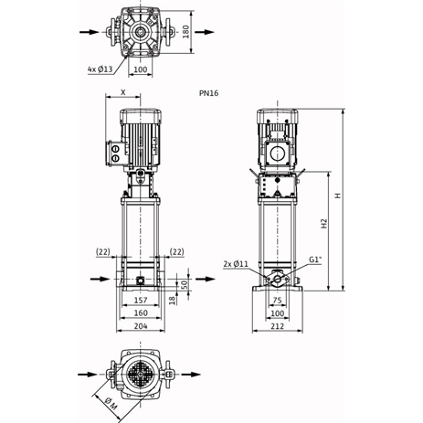 Насос Wilo HELIX V 214-1/16/E/S/400-50