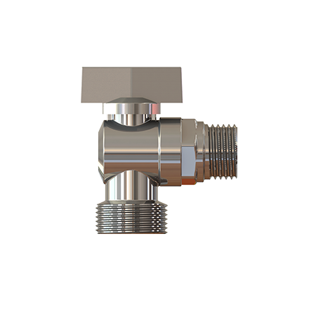 Кран шаровой Elsen угловой для стиральных машин 3/4" 1/2" НН ручка-бабочка