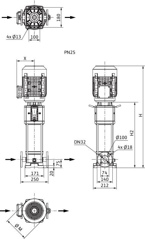 Насос Wilo HELIX V 612-1/25/E/KS/400-50