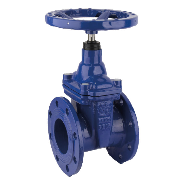 Задвижка с обрезиненным клином Rushwork 100-600-10, DN600, PN10, корпус - GJS-500-7 (GGG50)  клин - GJS-500-7 (GGG50)  уплотнение - EPDM, Ф/Ф, штурвал