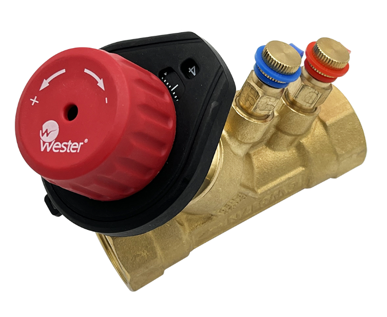 Клапан баланс. ручной с измер. ниппелями Wester ДN25 G1" ВР Kvs 8,59
