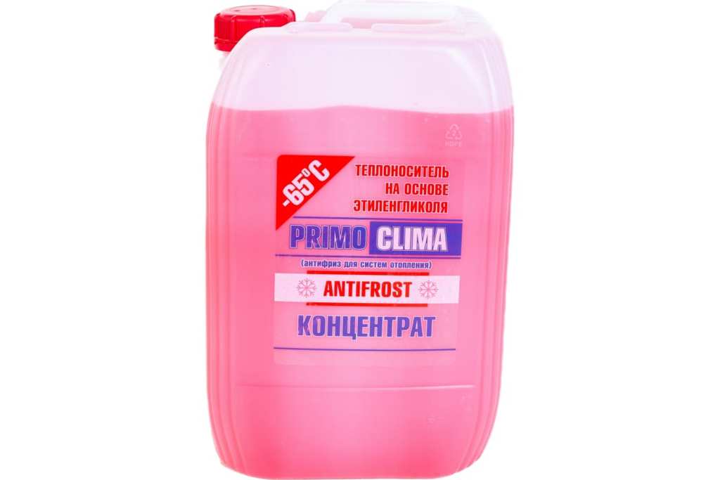 Теплоноситель Primoclima Antifrost концентрат (Этиленгликоль) -65C 20 кг канистра (цвет красный)