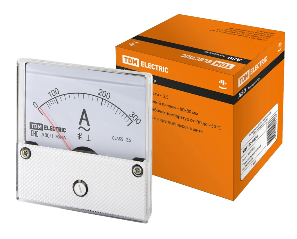 Амперметр TDM А80Н 300А/5А-2,5, (без поверки)