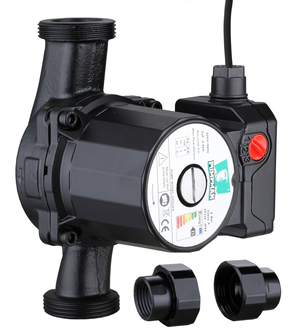 Насос циркуляционный TRS32/6 (180мм) (обмотка сплав) с гайками и кабелем PUMPMAN