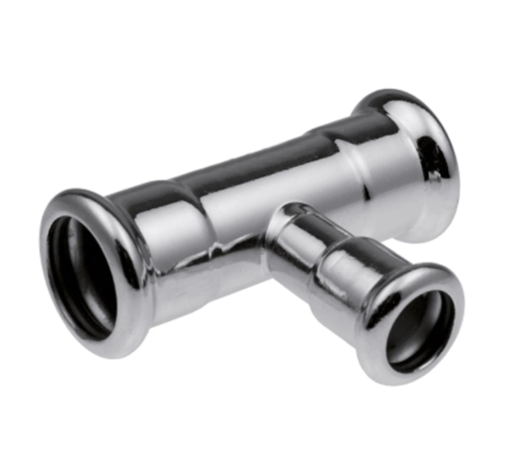 Тройник редукционный KAN-Therm press Steel - 22x15x22 C1415