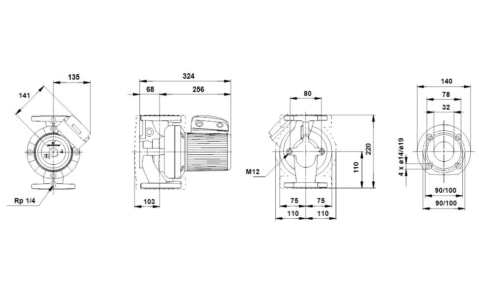 Насос Grundfos UPS32-120 F 1x230-240V PN6/10