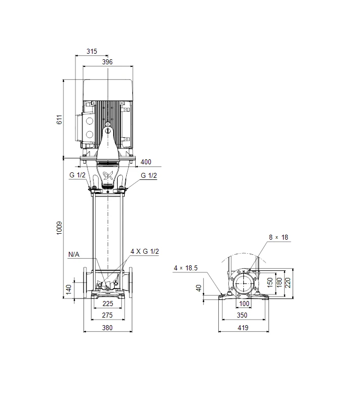 Насос Grundfos CR95-4 A-F-A-E-HQQE 400D/690Y 50 HZ
