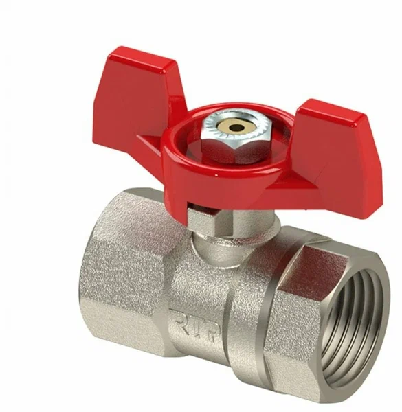 Кран шаровой латунный 3/4" вн/вн PN25 ручка бабочка