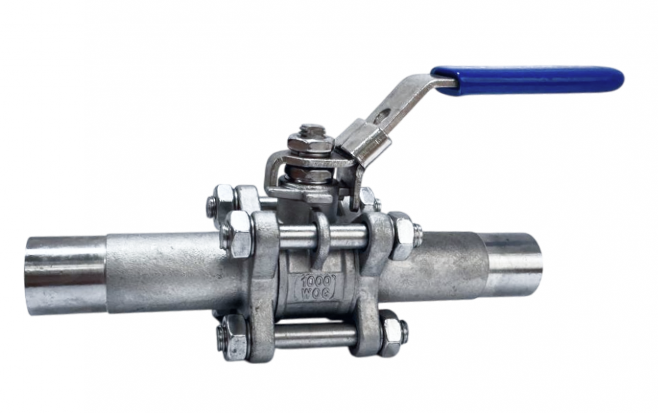 Кран шаровой нержавеющий приварной длинный, Lotar 1_1/2" (DN40)  AISI316 (CF8M)  LTR-TE40/6
