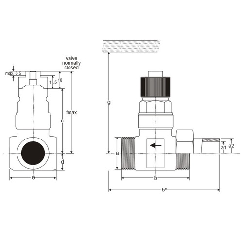 Клапан запорно-регулирующий 2-х ходовой линейный Honeywell, PN25, DN20, G1", Kvs 4.0, 6.5мм, 2…130 °C