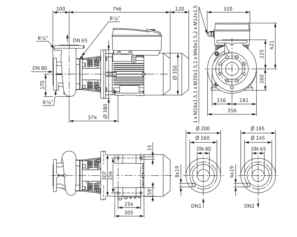 Насос Wilo CronoBloc-BL-E 65/190-18,5/2-R1