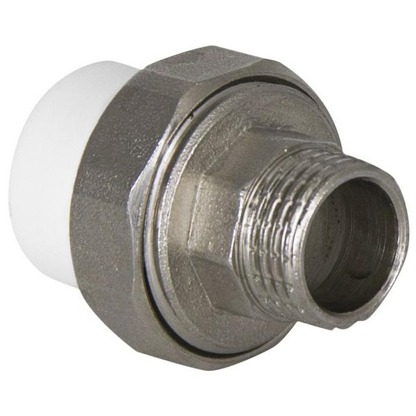 Муфта TEBO бел. PP-R комбин. разъемная (Американка) 25х3/4" НР O-ring (10/120)