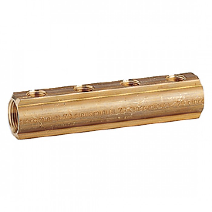 Коллектор GIACOMINI R551 3/4" x 1/2" 6 выходов 50 мм
