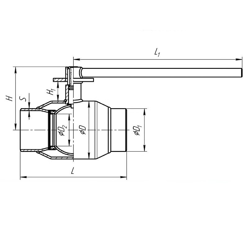 Шаровой кран стандартнопроходной Temper PN-25 DN-125
