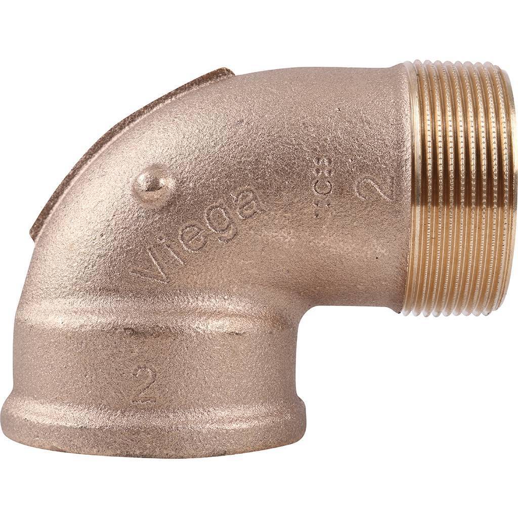 Угольник, Viega, R2 модель 3092, 90°, НВ, 2"x2", бронза (RX)
