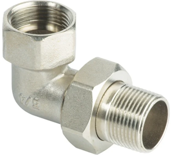 Сгон угловой американка латунь Altstream 1/2" ВН никель