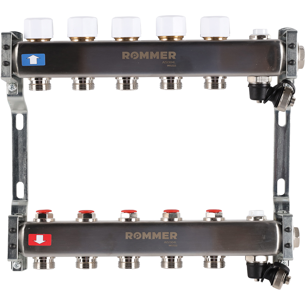 Коллектор из нержавеющей стали ROMMER RMS-3201 5 выходов
