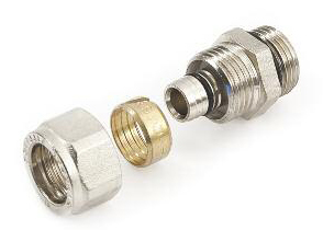 Переходник 26-3/4", General Fittings 5300, обжим-резьба, вн., латунь никелированная