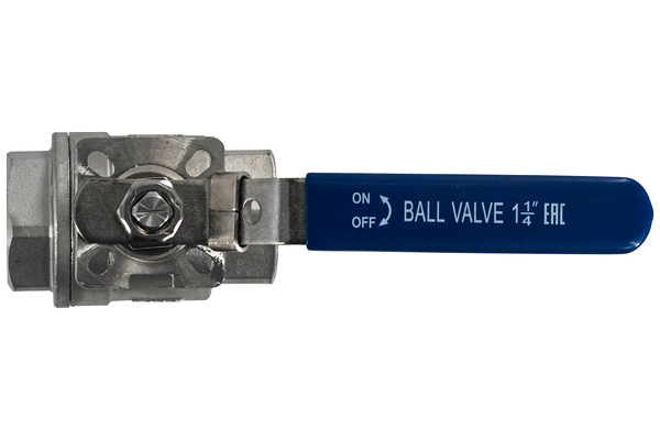 Кран шаровый муфтовый под привод нержавеющий Newkey DN32 PN40