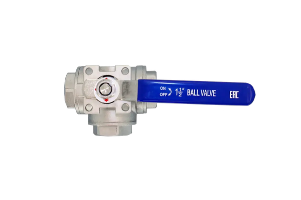Кран шаровый трехходовой Newkey (T-тип) нержавеющий DN40 PN40
