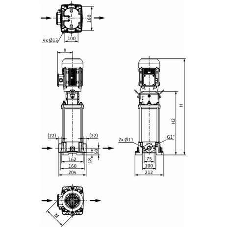 Насос Wilo HELIX FIRST V 211-5/16/E/S/400-50