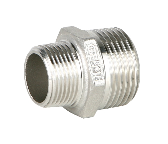 Ниппель переходной GENEBRE 0245 04 02, DN015 x DN008 (1/2” x 1/4")  PN20, корпус - AISI316 (CF8M)  НР-НР
