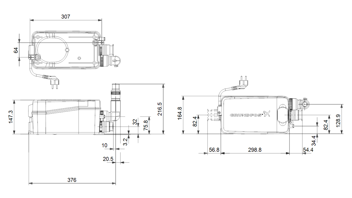 Канализационная насосная установка Grundfos Sololift2 D-2