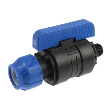 Кран шаровой Valfex компрессионный ПНД 20х3/4" цанга-нар.р разборный